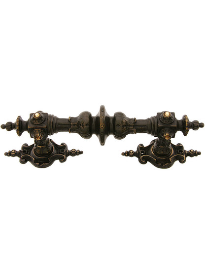 Portobello Jeweled Cabinet Pull With Pembridge Back Plates in Dark Brass.